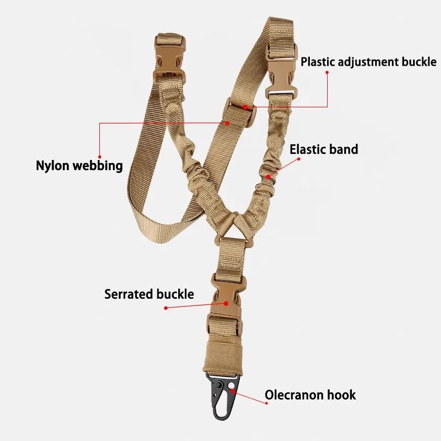 Harnais tactique d'extérieur à Point unique, 1 pièce, corde pour pistolet tactique CS, corde de sécu