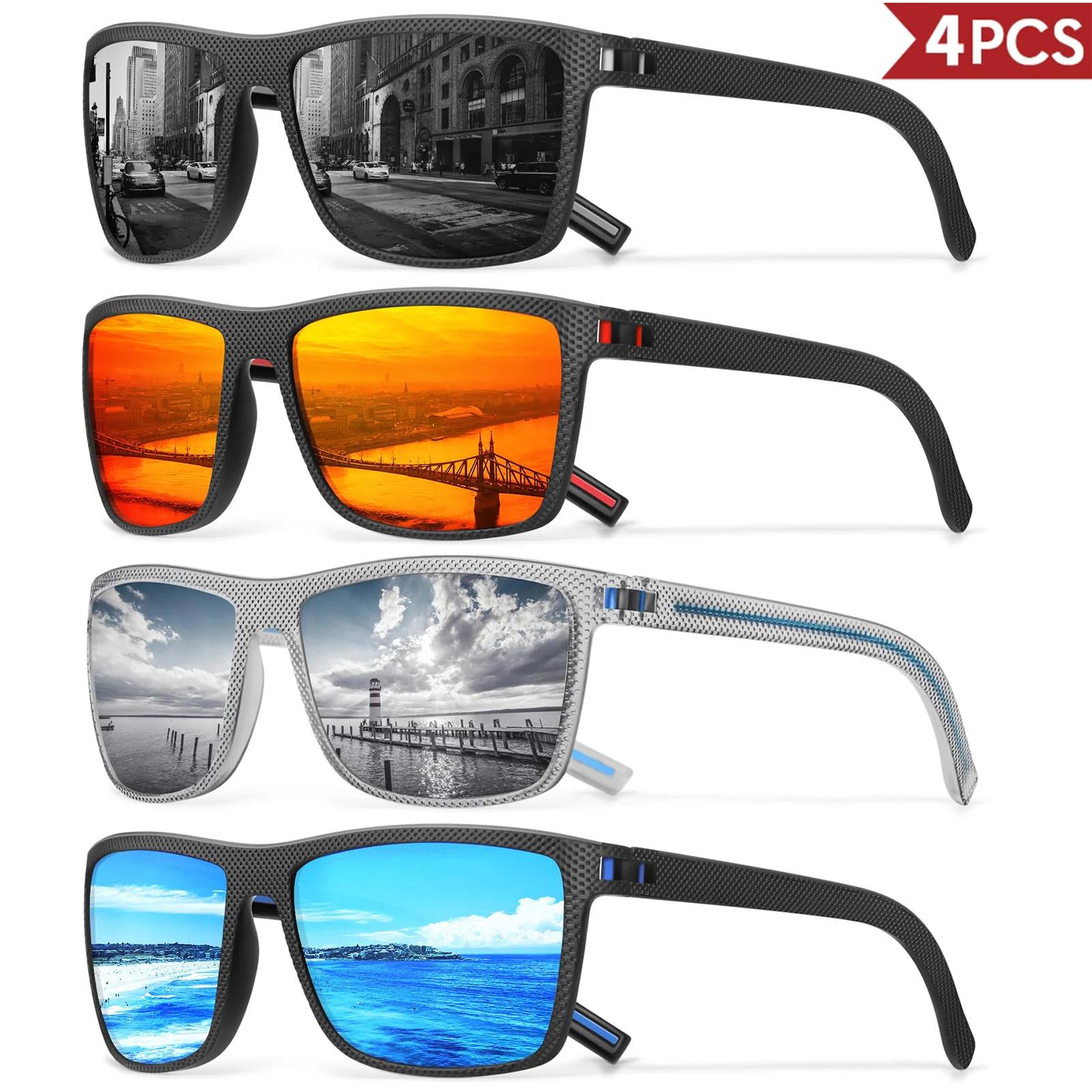 Pack de 3/4 nouvelles lunettes de soleil polarisées colorées pour hommes et femmes adaptées à la con