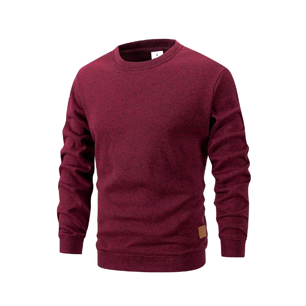 Pull en tricot à manches longues pour hommes, couleur unie, col rond, chaud, décontracté, ample, vêt