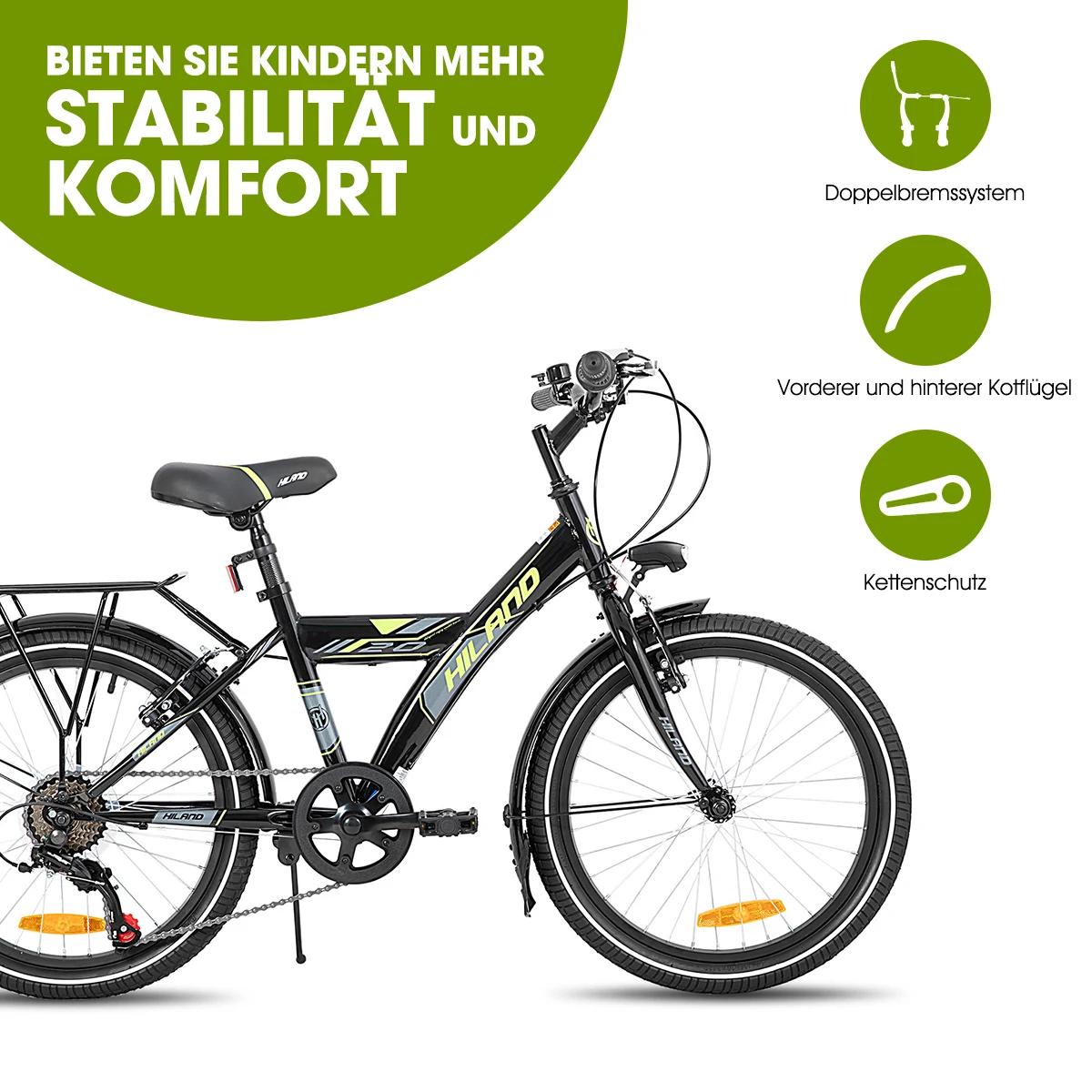 Hiland Vélo de montagne pour enfants 20/24 pouces pour enfants garçons filles de 6 à 10 ans avec vit