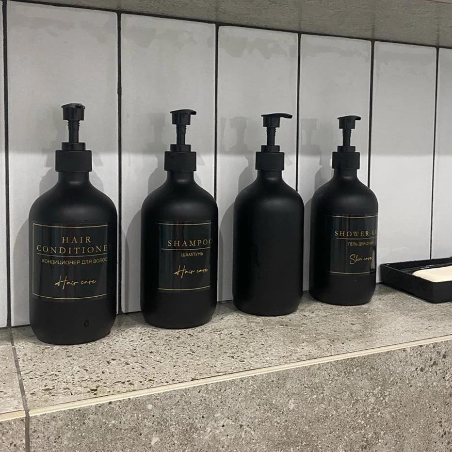 Ensemble d'étiquettes autocollantes pour salle de bain, shampoing et Gel douche, distributeur de sav