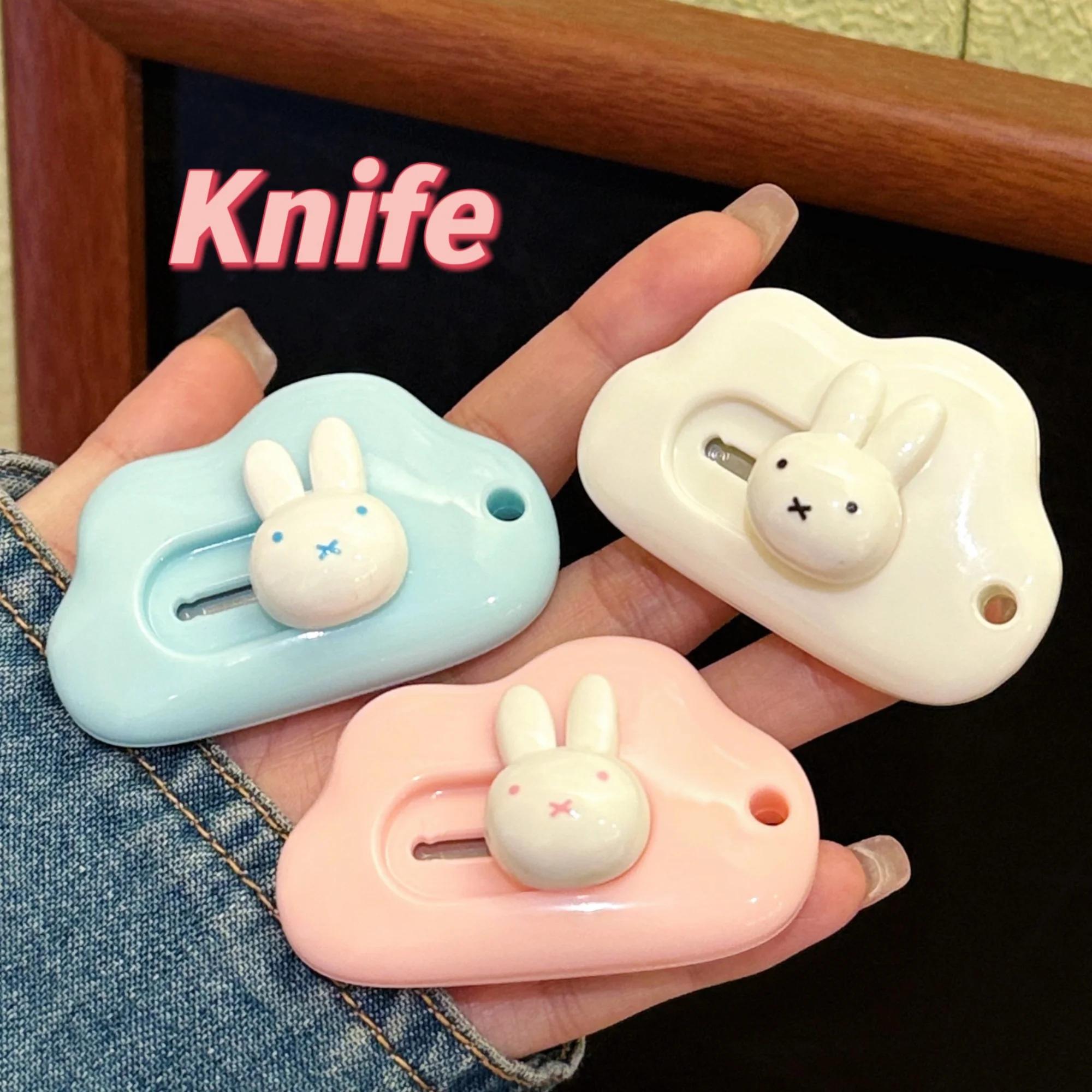 Lot de 1/3 couteaux décoratifs Miffy mignons, portables, pour étudiants, pour découpe de papier, pet
