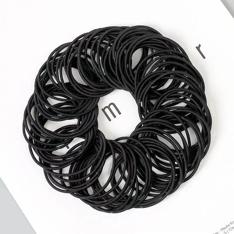 100 pièces/ensemble femmes 3.5CM bandes de cheveux élastiques en Nylon de base queue de cheval cheve