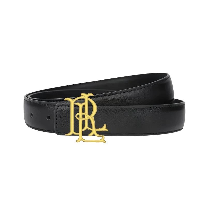 Ceinture élégante avec lettres dorées pour femme – Une luxueuse ceinture marron-noir avec une boucle
