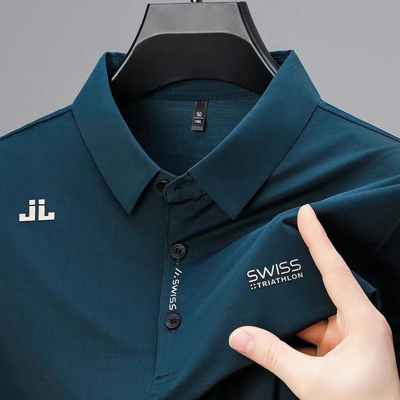 Chemise à manches courtes pour hommes, décontractée, avec Badge, Polo de couleur unie, à la mode, re
