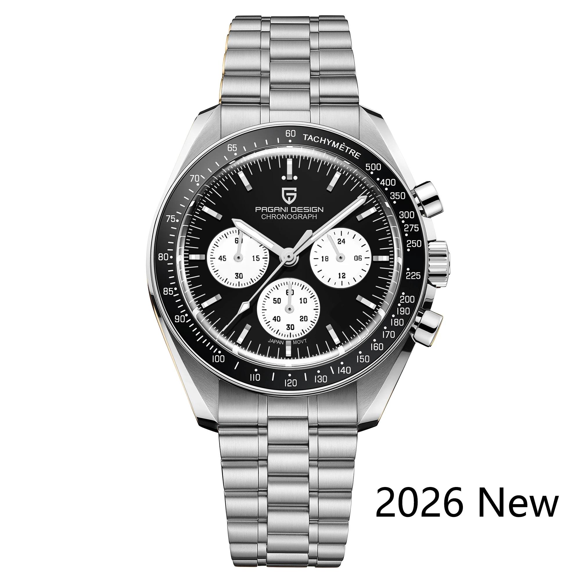PAGANI DESIGN 2026 Nouvelles Montres pour Hommes Panda Moon Watch Montre à Quartz de Luxe pour Homme