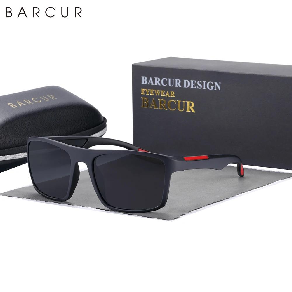 BARCUR TR90 hommes lunettes de soleil polarisées ultralégères sport lunettes de soleil pour femmes l