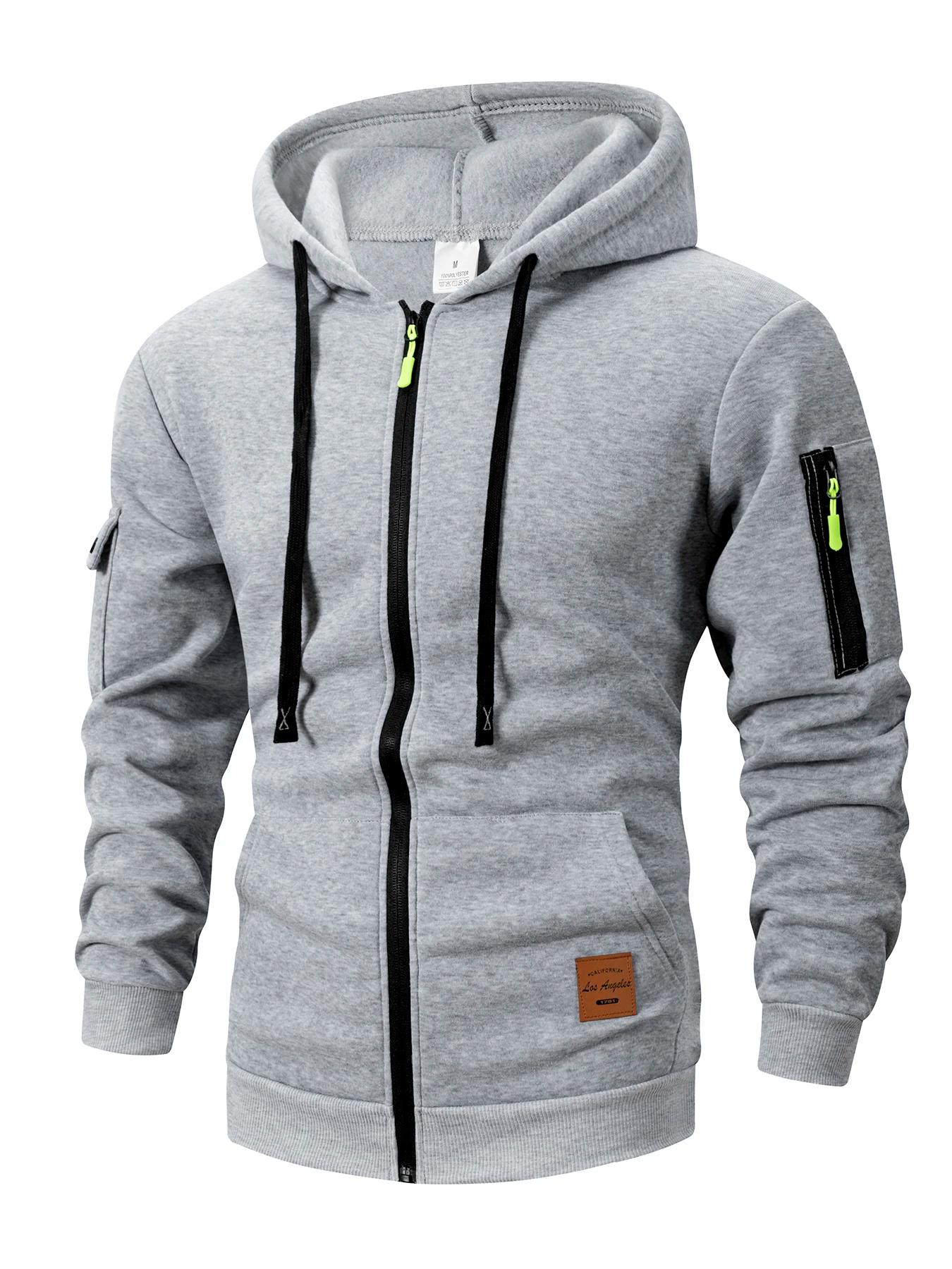 2025 nouveau automne hommes sweats à manches longues veste à capuche fermeture à glissière veste mâl