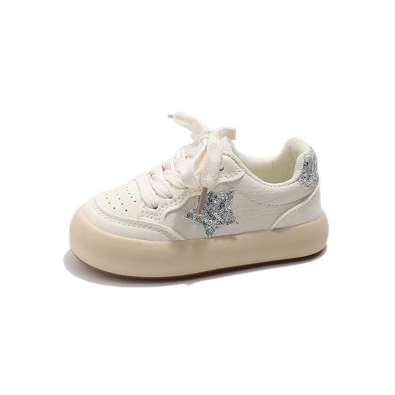 Chaussures Enfant Printemps Automne 2026 KPOP en Cuir Respirant, Baskets Décontractées Antidérapante