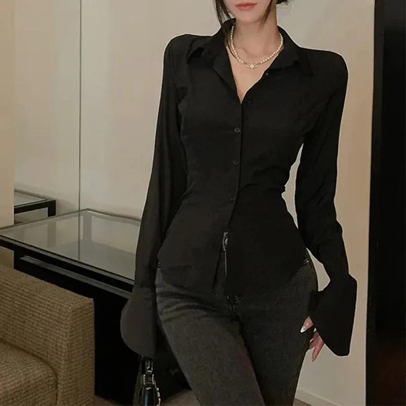 Mode femmes chemises de pansement coréen tout Match Streetwear femme mince Blouse printemps décontra
