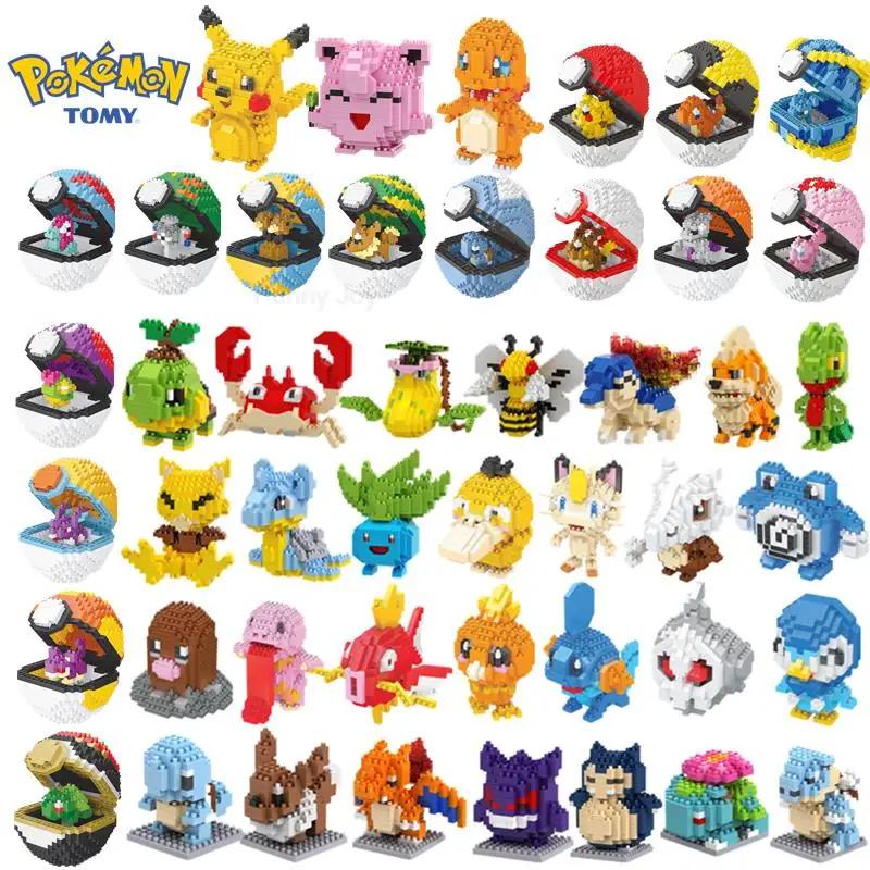 75 styles de blocs de construction Pokémon, assemblage d'anime, poupée Pikachu, Charizard, Blastoise