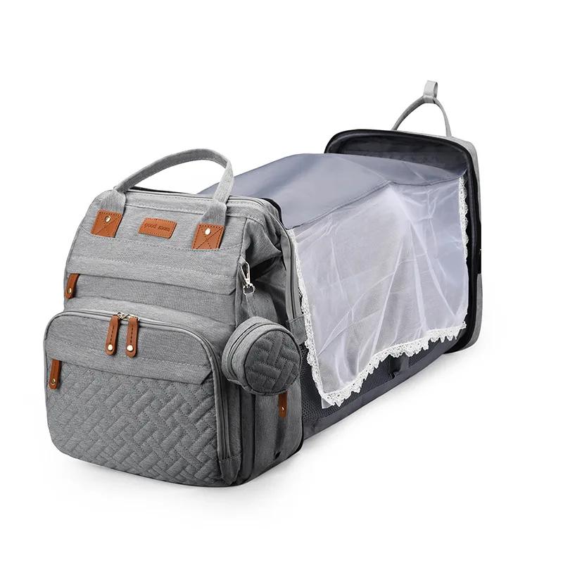 Sac maman sac mère et bébé avec moustiquaire berceau Usb charge sac mère multifonctionnel