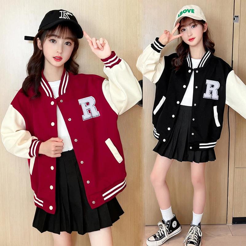 Vestes de Baseball pour adolescentes de 5 à 14 ans, vêtements d'extérieur pour enfants, manteau de s