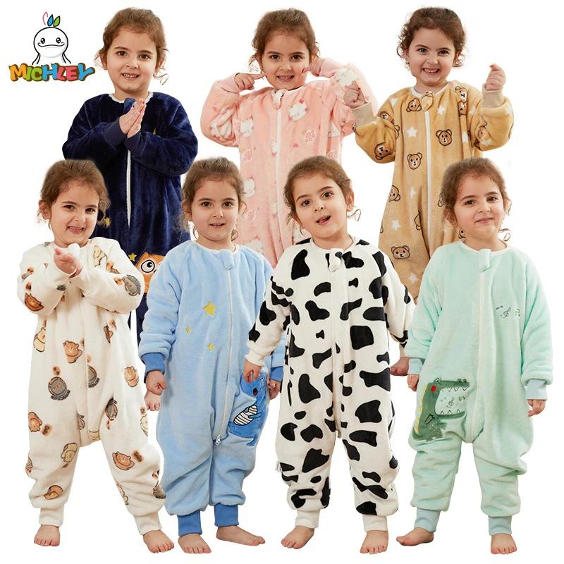 MICHLEY dessin animé flanelle enfants bébé sac de couchage sac chaud hiver vêtements enfant en bas â