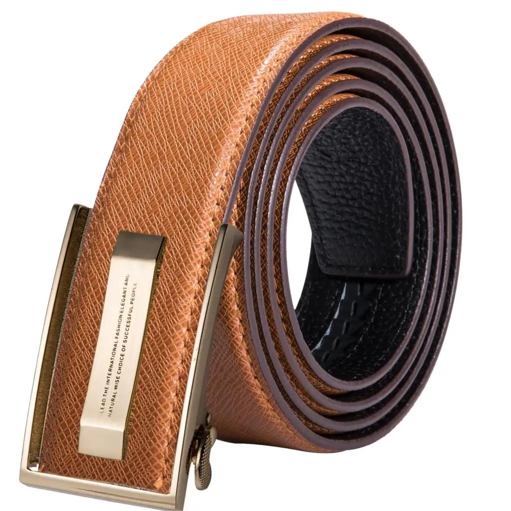Hi-Tie hommes Orange marron ceinture pour jean nouveau jaune vert bleu cuir jean ceintures mode Cowb