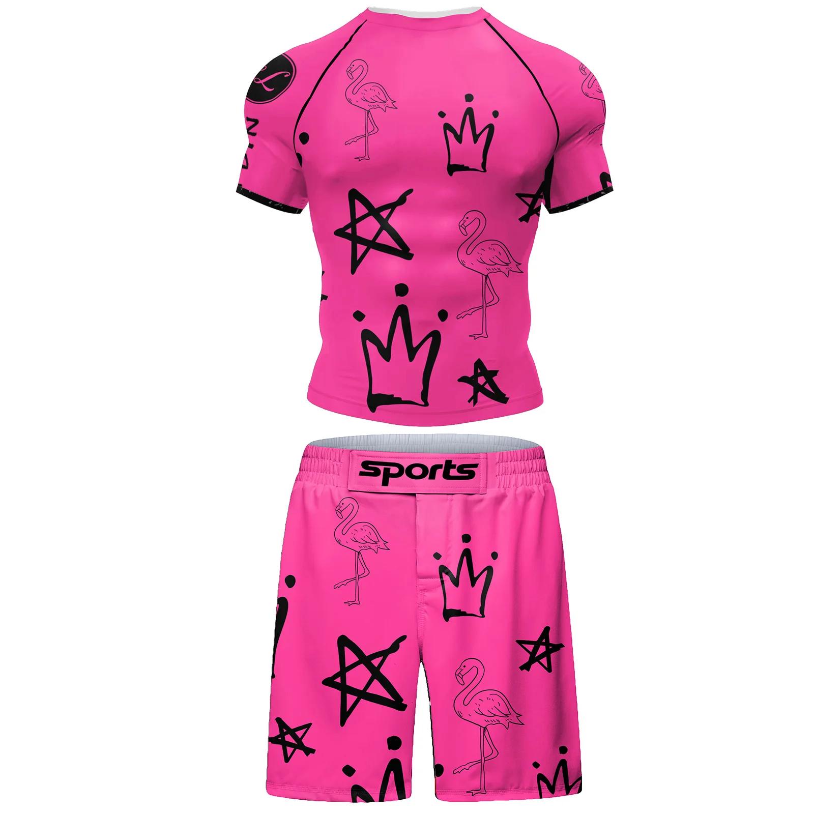 Ensembles courts de vêtements de Surf de plage populaires pour jiu jitsu Bjj No Gi Rashguard + Short