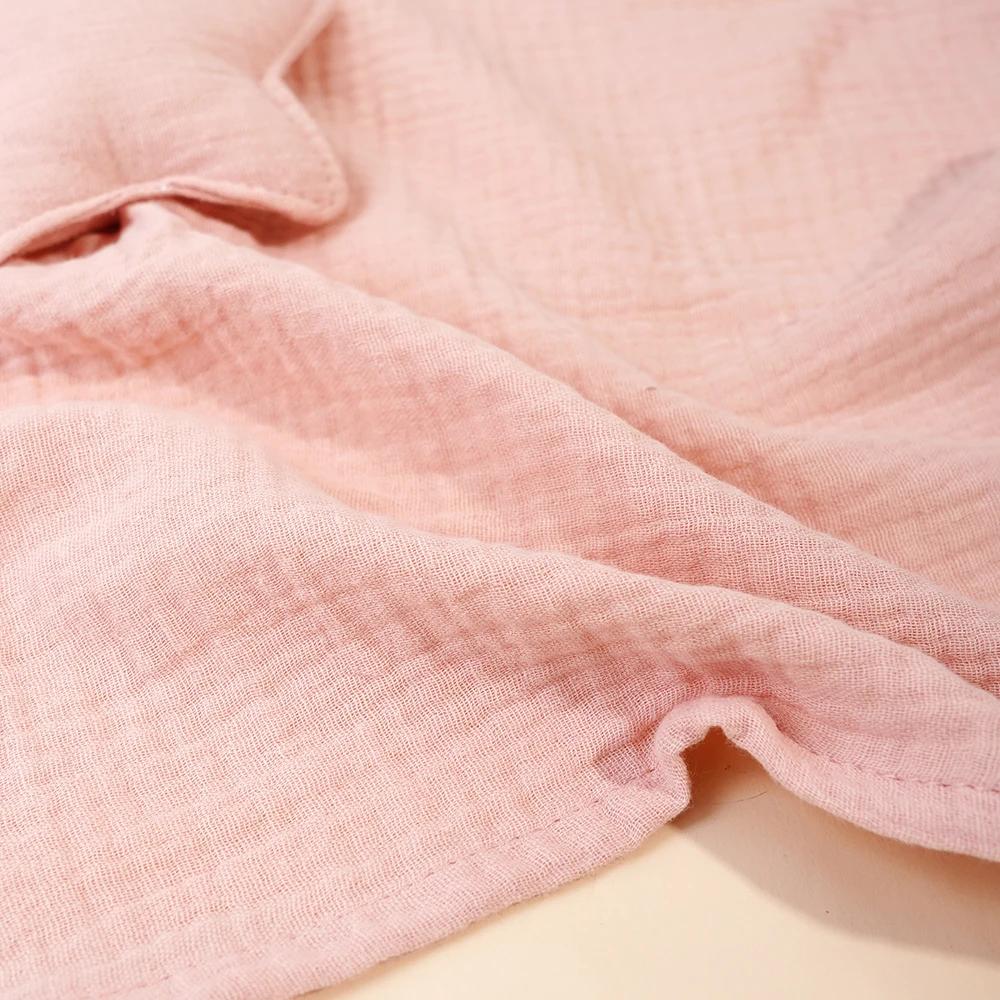 Couverture confortable en mousseline de coton pour bébé, poupée de chat mignon pour nourrissons et e