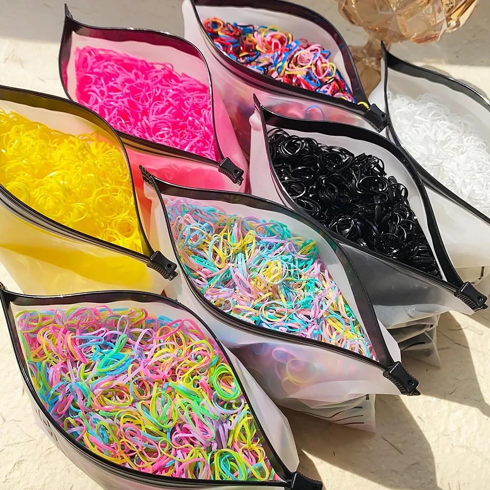 500/1000 bébé filles coloré jetable élastique cheveux cravates bandeau enfant en bas âge élastique p