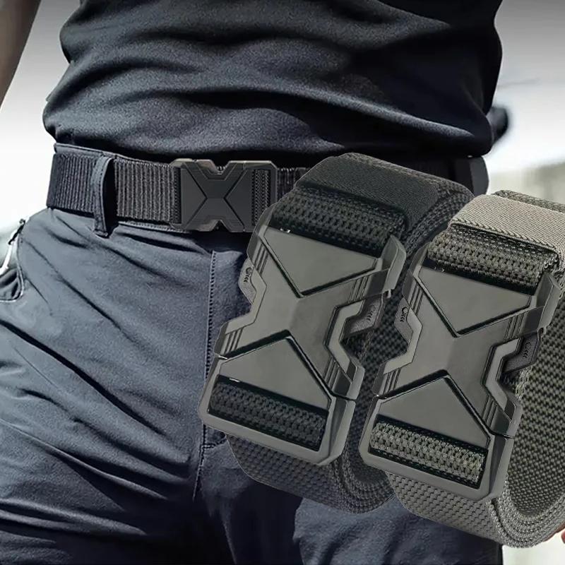 Ceinture à boucle en Nylon tressé pour hommes, légère et respirante, 125cm, pour les déplacements qu