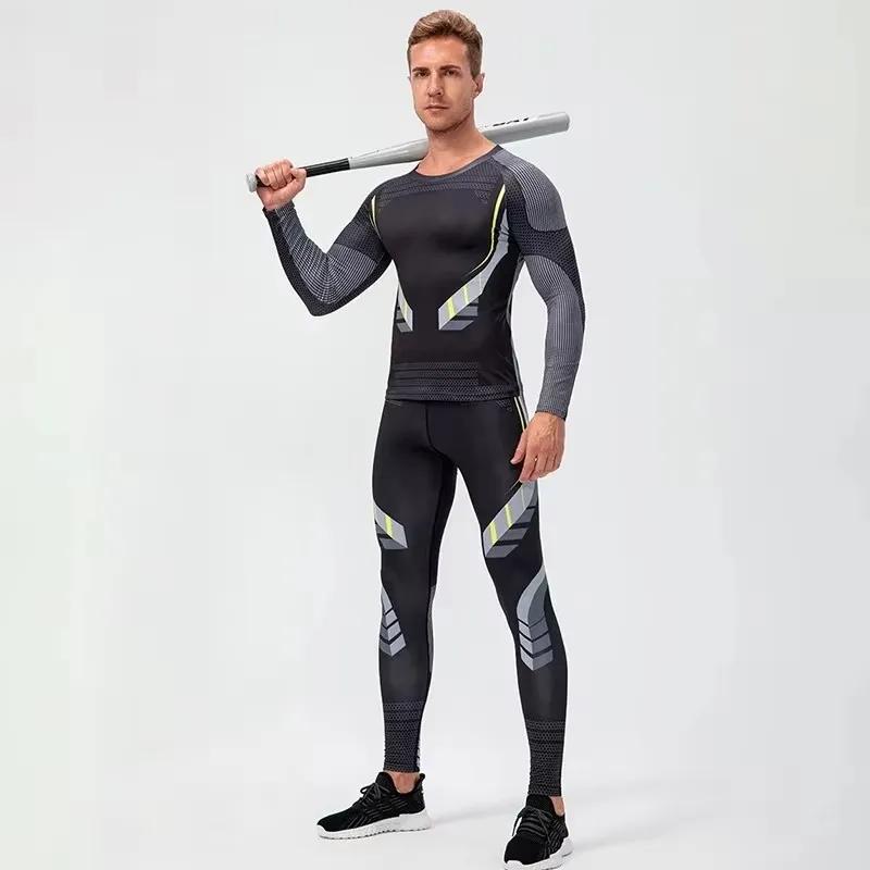 Pantalons de Compression hommes décontracté maigre Joggers pantalons de survêtement entraînement gym