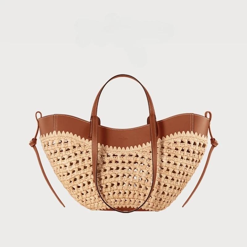 Nouveau sac tissé à la main, tendance, décontracté, simple, grande capacité, sac de plage, sac à ban