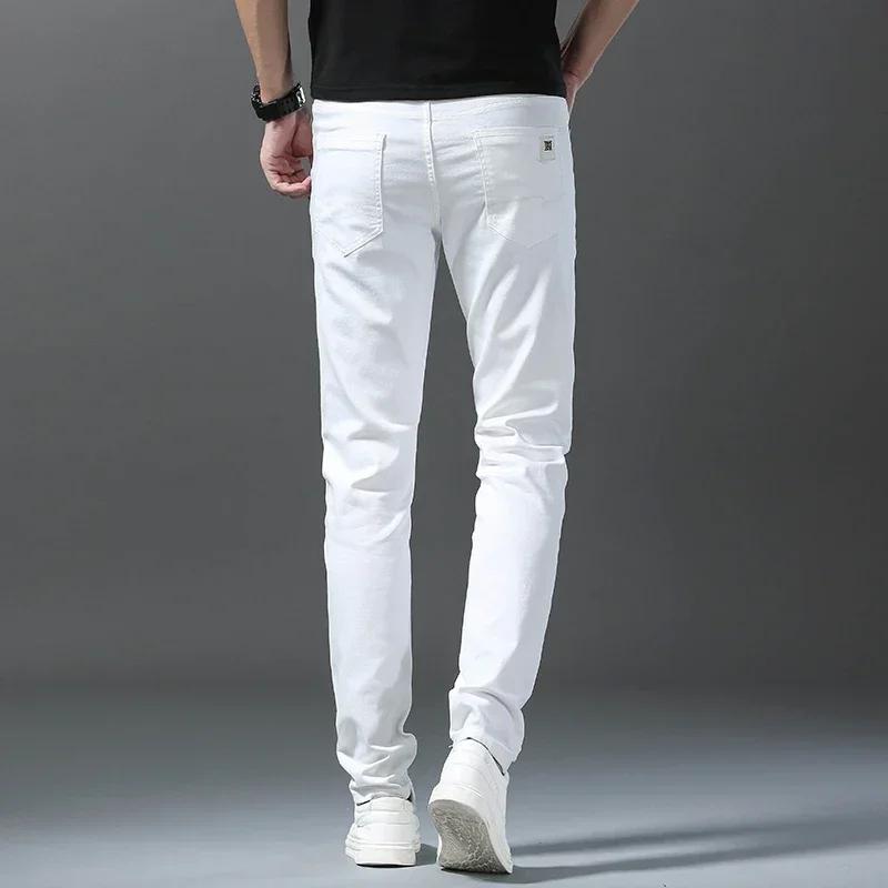 2025 printemps été nouveau 98% coton hommes Slim jean droit décontracté mode crayon pantalon haute q