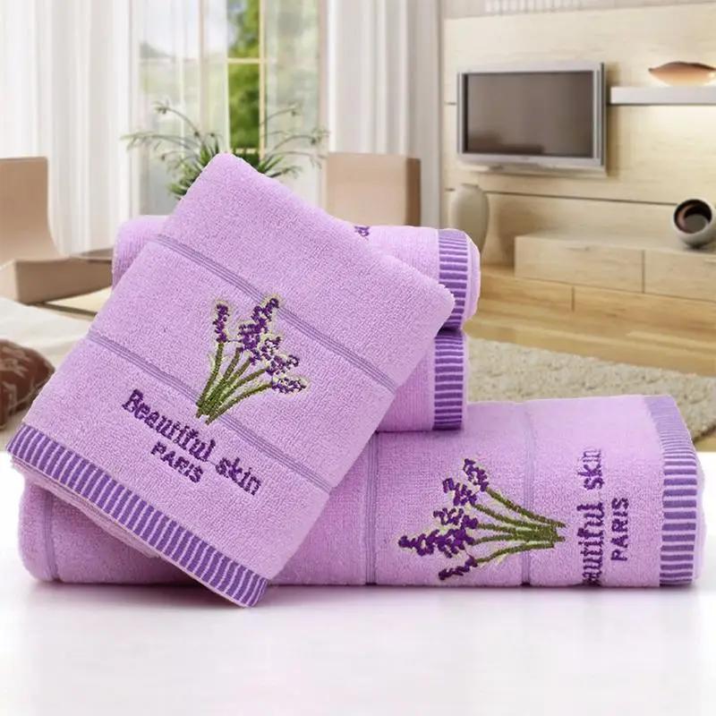 Serviette de bain brodée en coton de haute qualité, ensemble de draps doux pour les mains et le visa