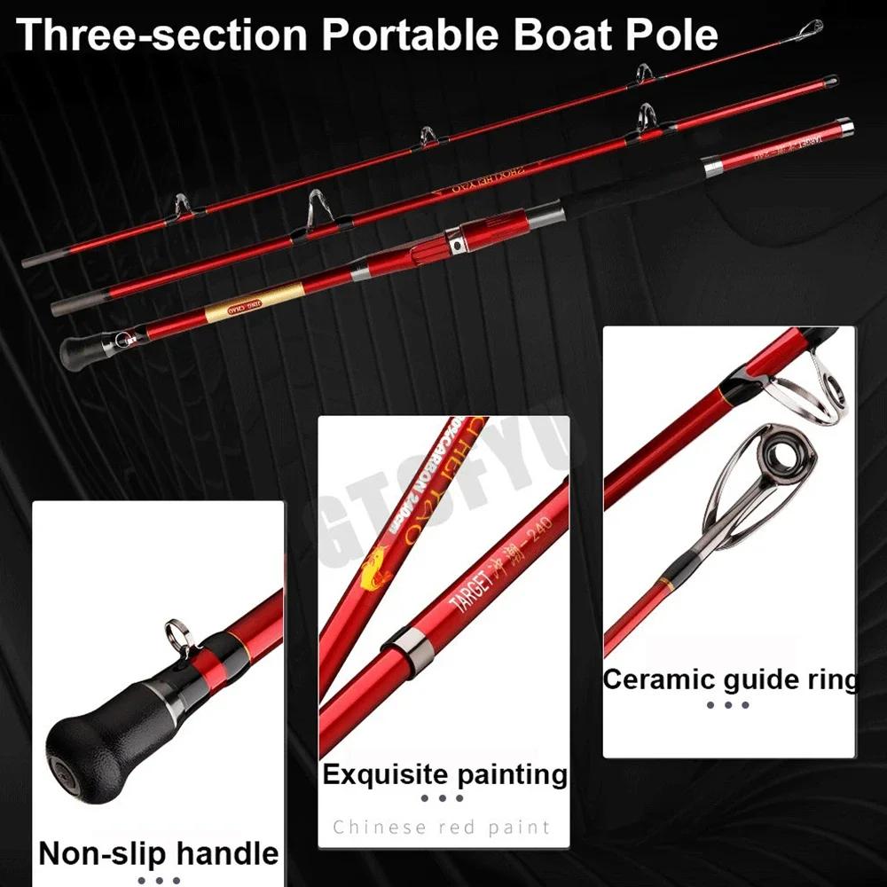 1.8M 2.1M 2.4M Portable 3 pièces canne à pêche voyage Surf eau salée carbone canne à filer 30-50lb b