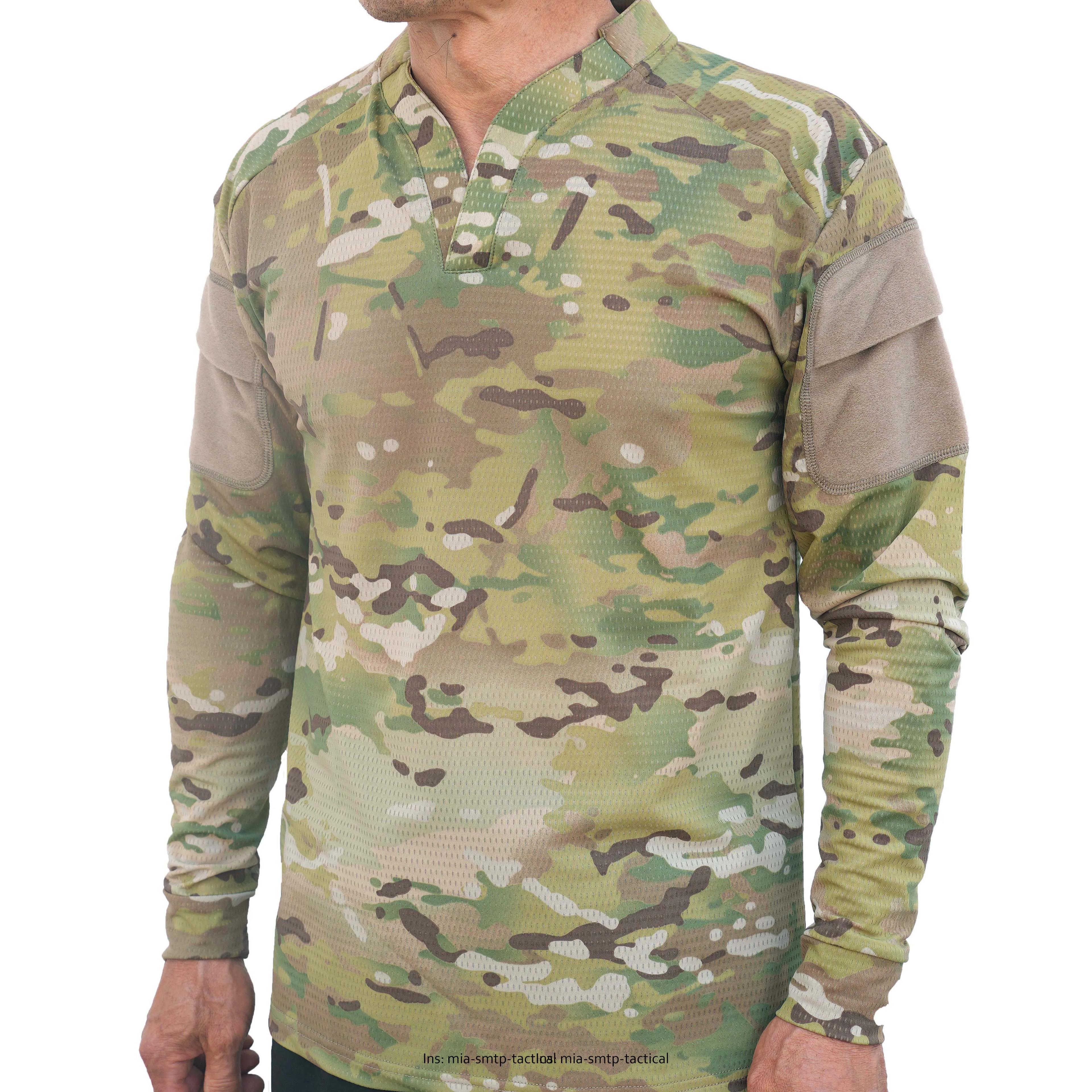 Chemise de combat respirante style Cag SMTP002 pour hommes à manches longues