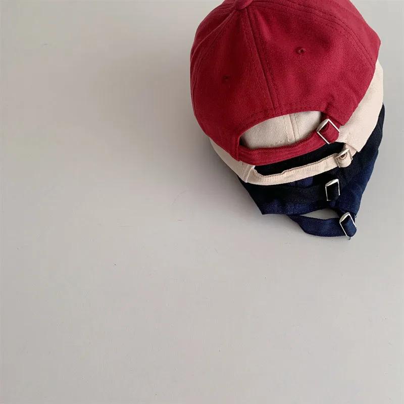 Casquette baseball coréenne bébé broderie lettres unisexe visière canard pare-soleil 2-6 ans