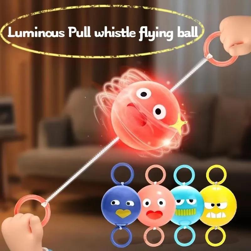 2 pièces, balle lumineuse à sifflet, jouet rotatif à roue à friction pour enfants, puzzle à tirer, j