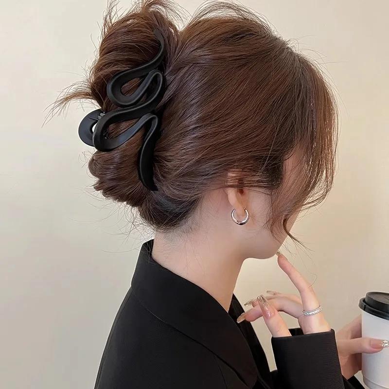 Pinces à cheveux en acrylique pour femmes, 13cm, épingle à cheveux ondulée mate, queue de cheval, ac