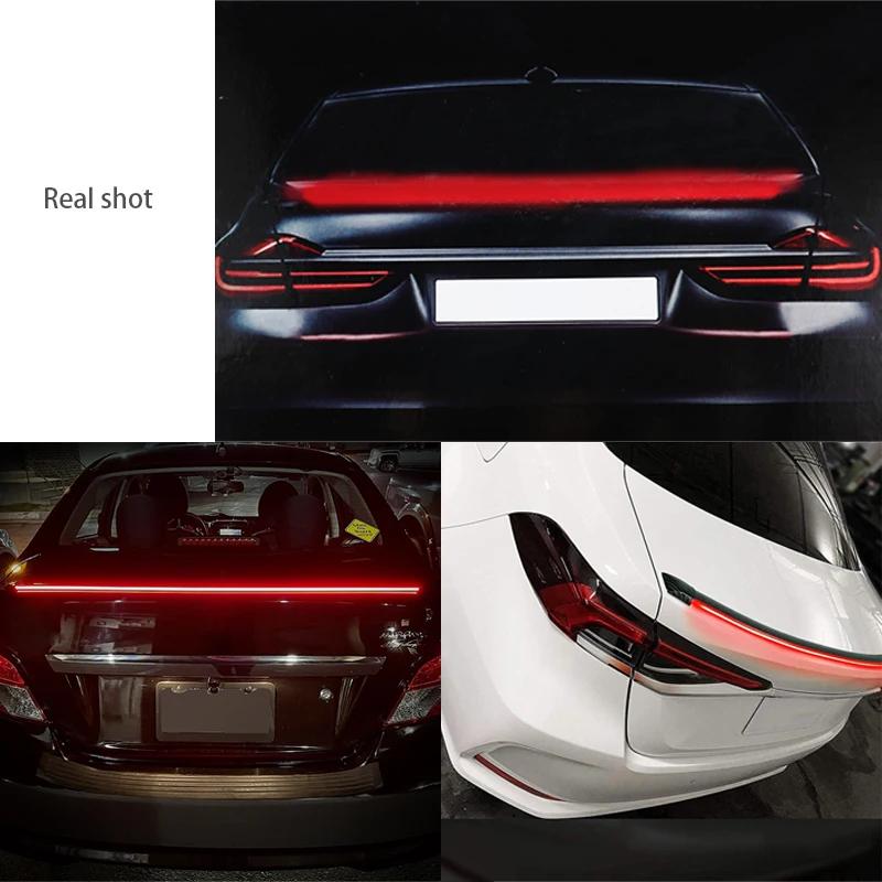 SEAMETAL 120cm Led Spoiler lumière universelle en Fiber de carbone voiture becquet arrière lampe à f
