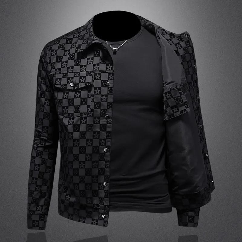 Veste à revers à fleurs foncées pour hommes, grande taille, coupe cintrée, décontractée, tendance, b