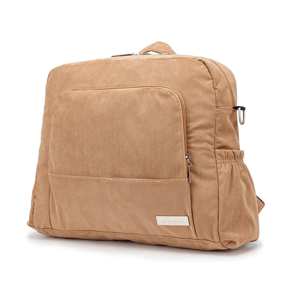 Soboba-Sac à dos à langer de grande capacité pour la colonne vertébrale, avec tissu en velours côtel