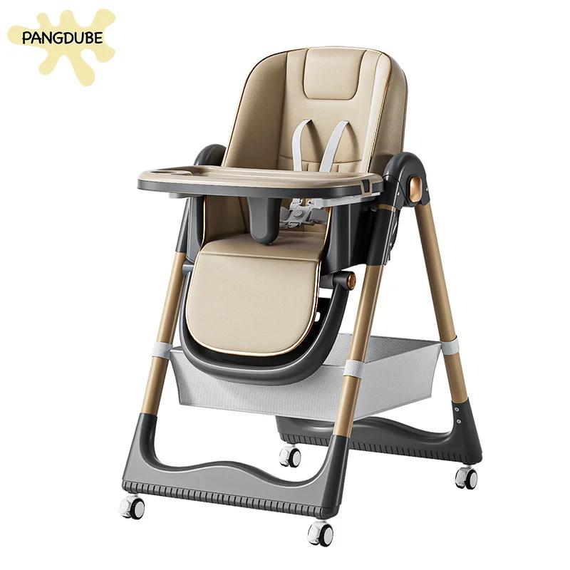 PANGDUBE Chaise haute réglable pour bébé de 0 à 3 ans, siège de salle à manger pliable avec plateau,