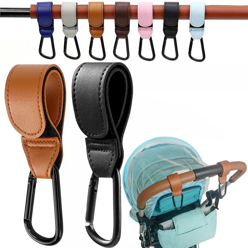1/2 pièces PU cuir bébé sac poussette crochet landau rotation 360 degrés rotatif chariot organisateu