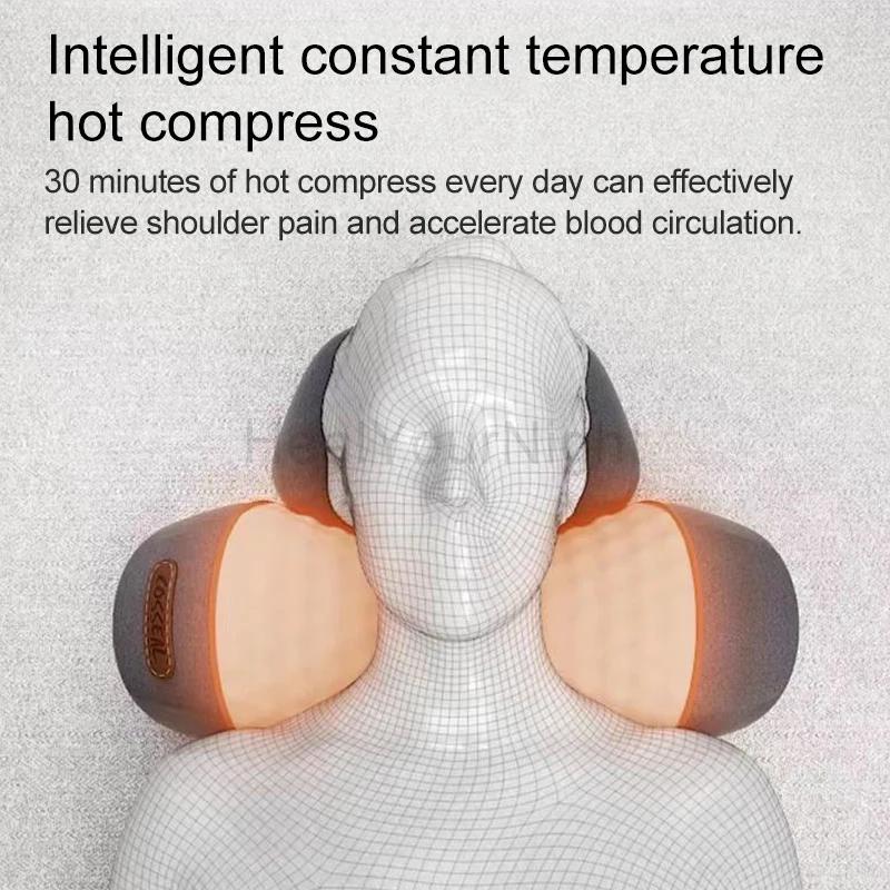 Oreiller électrique de Massage du cou, masseur de cou à vibrations chauffantes, Traction cervicale d