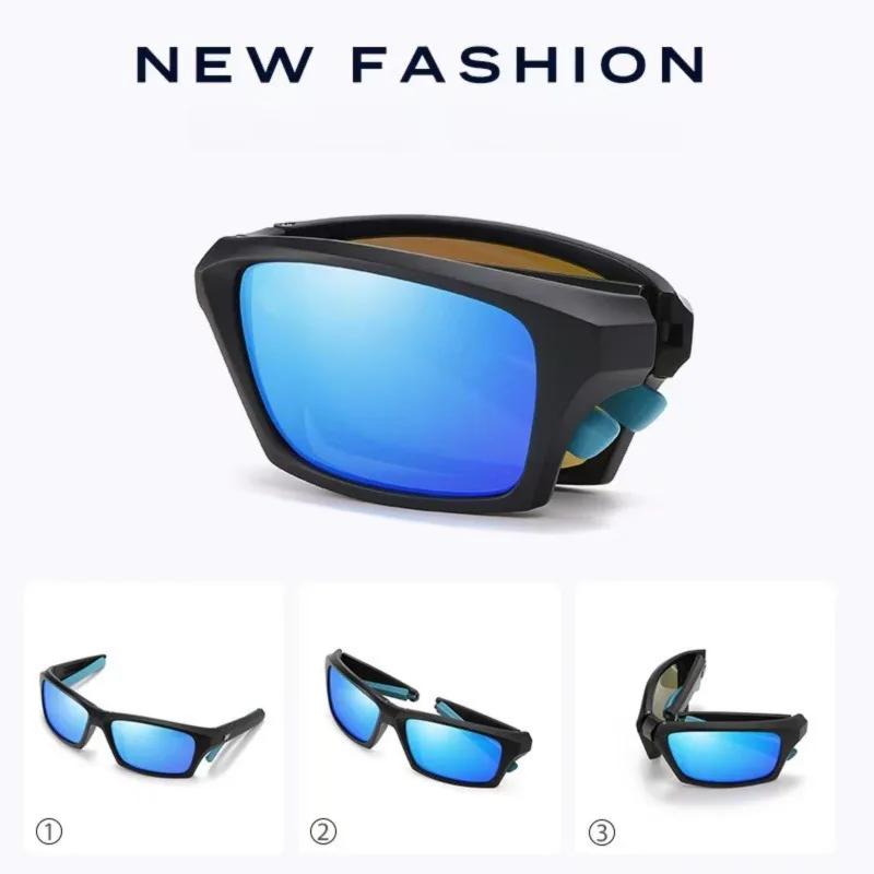 Nouvelle mode lunettes de soleil polarisées hommes pliant carré lunettes de soleil pour femmes Vinta