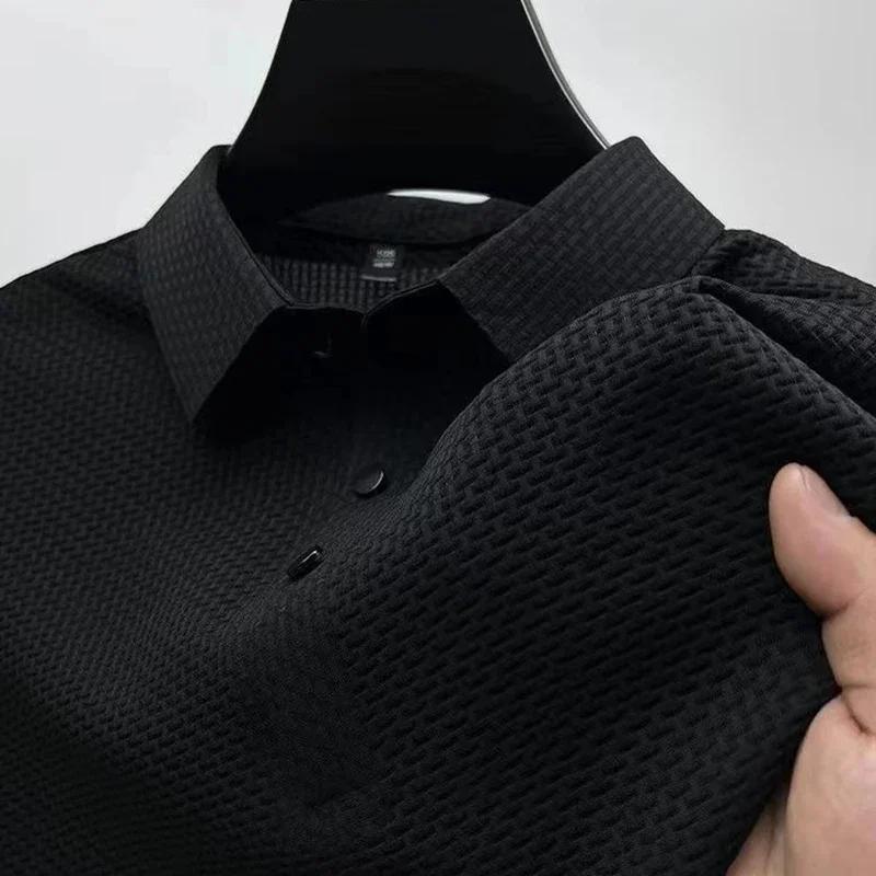 Polo décontracté à manches courtes pour hommes, chemise d'affaires, haut polyvalent, respirant, conf