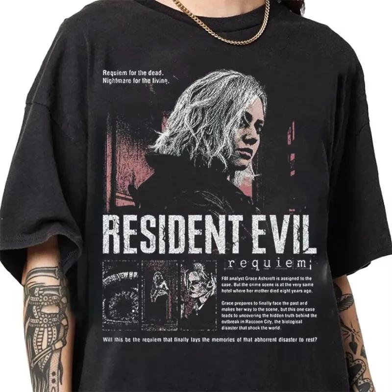 T-shirt à thème du jeu Resident Evil Requiem pour hommes, en coton, décontracté, adapté aux hommes e