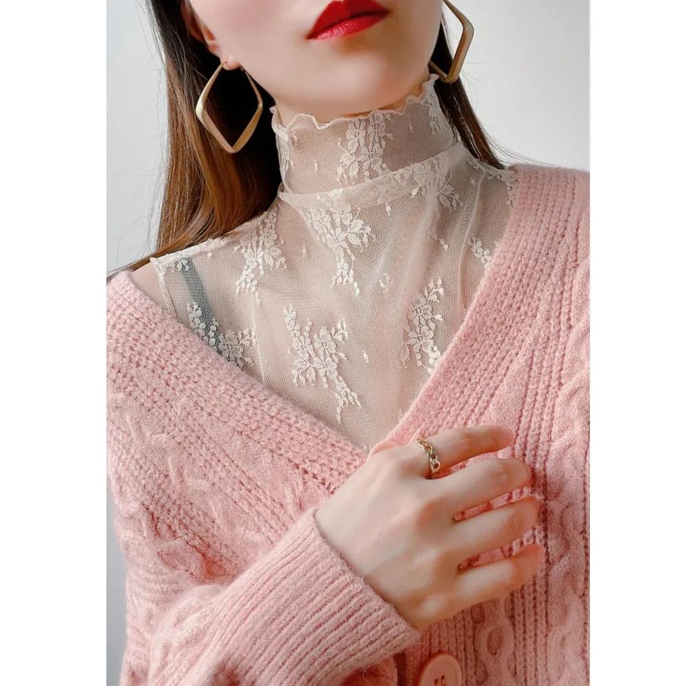 Mode dentelle florale faux col détachable gaze faux col tout-match mince dentelle réservoirs femmes
