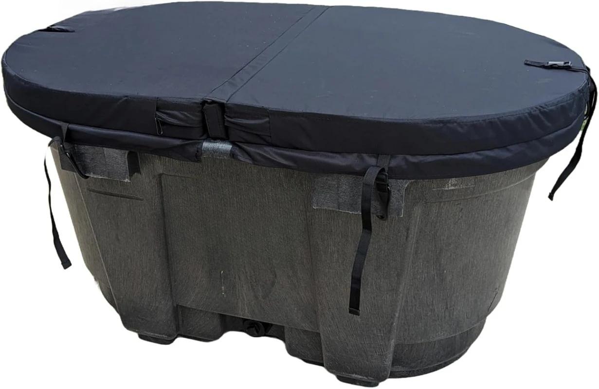 Réservoir ovale de 100 gallons, couvercle de jacuzzi isolé dur, thérapie par l'eau glacée, couvertur