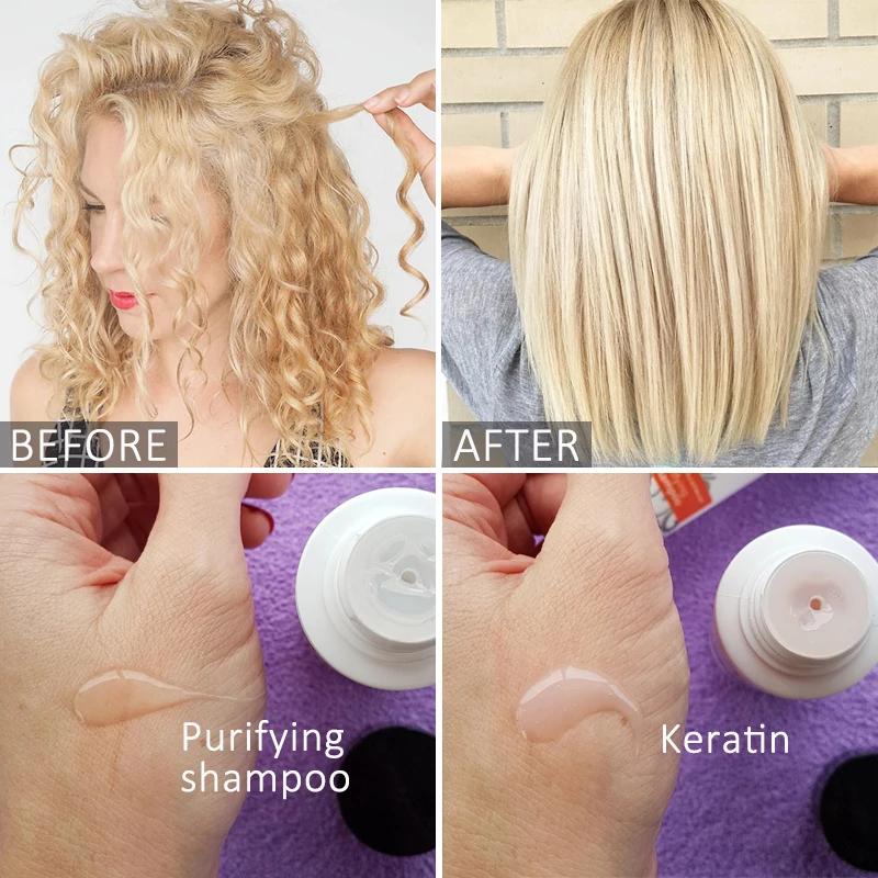 PURC 2 pièces kératine pour lisser les cheveux 0% 5% 8% 12% formaldéhyde traitement capillaire à la 