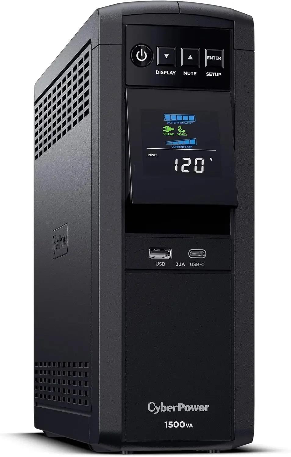 CPbloody-Système UPS à onde sinusoïdale, PFCLCD PDavid, VA sanglante, 1000W, 12 sorties, AVR, mini t