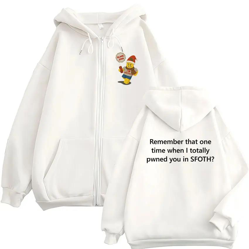 Sweat à capuche avec fermeture éclair pour homme et femme, drôle, Blame John Meme, Shedletsky Forsak