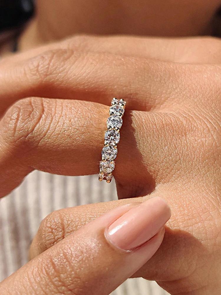 Bagues rondes en argent Sterling 925 et Zircon brillant pour femmes, magnifiques bagues de fiançaill