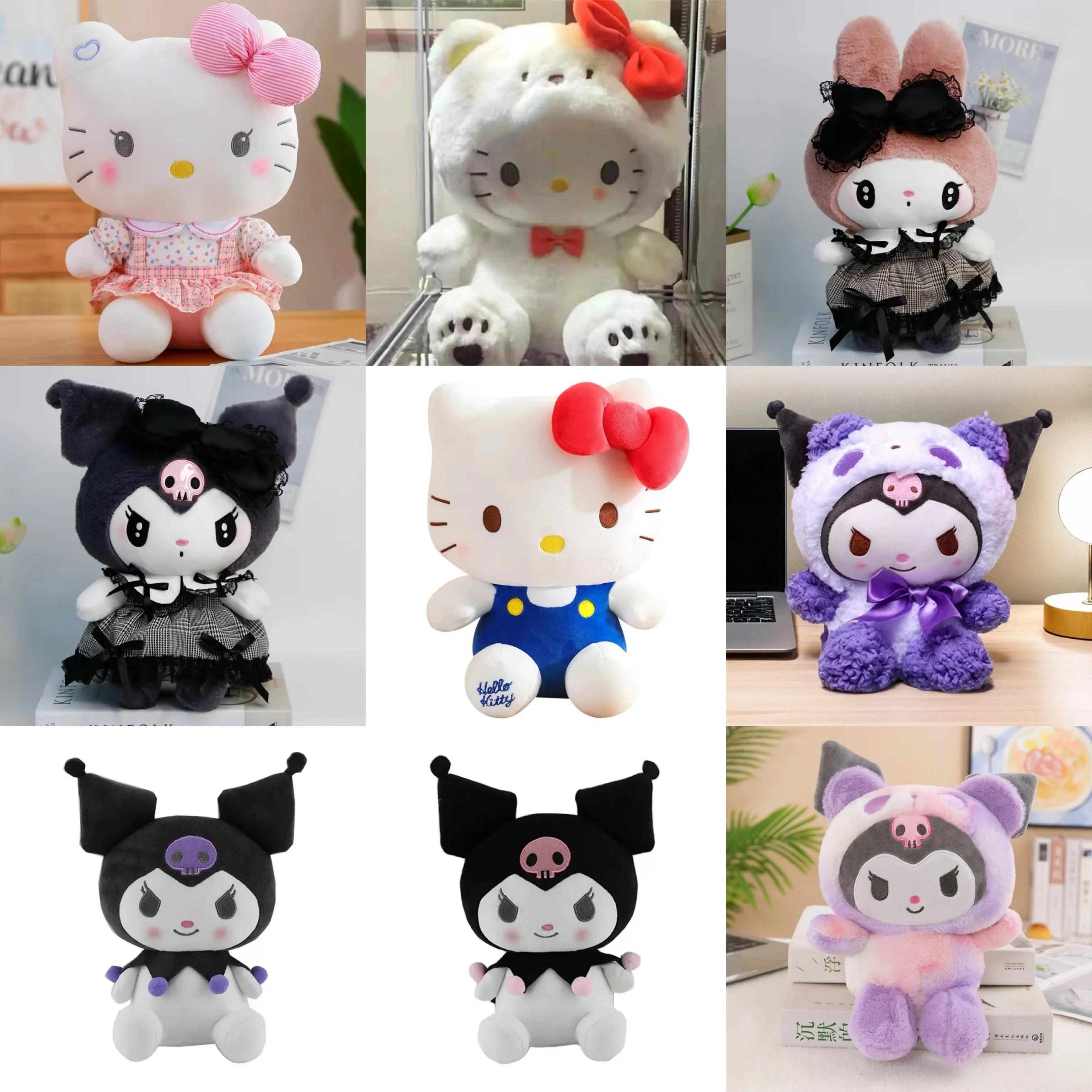 25CM Kawaii Sanrio peluche Hello Kitty cannelle Kuromi Pochacco peluche poupée dessin animé mignon j