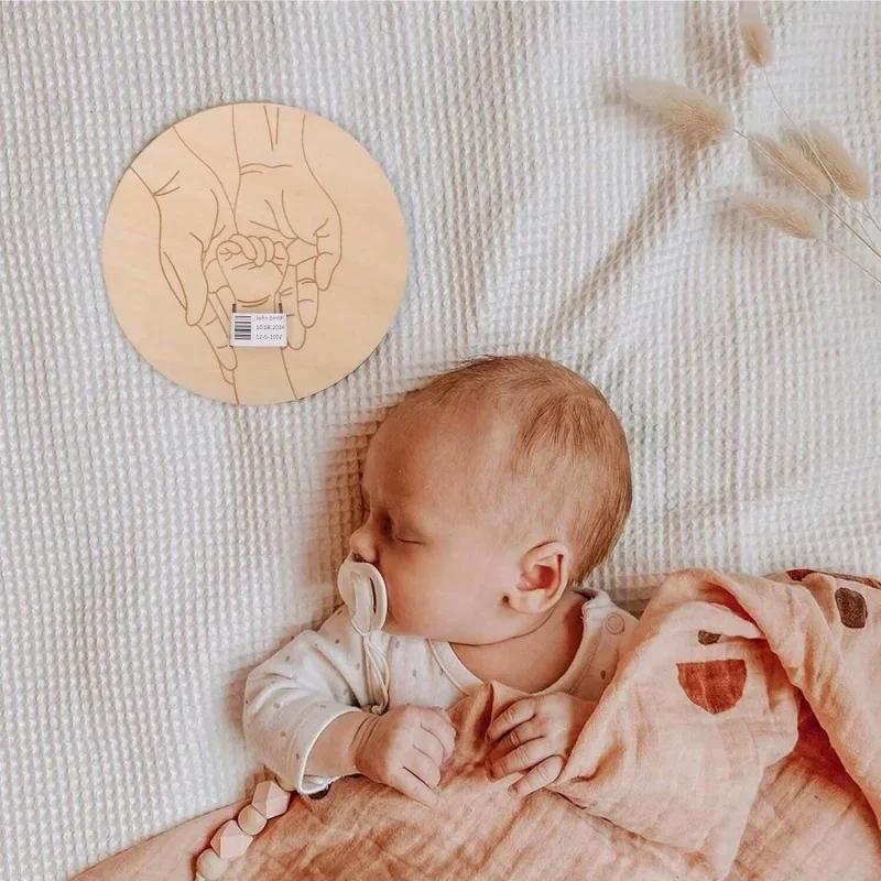 Porte-souvenir gravé pour nouveau-né, accessoires de photographie, nom personnalisé, cadeau pour béb