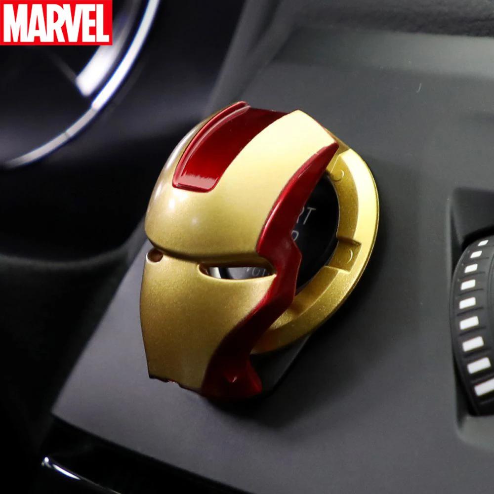 Couverture d'allumage de voiture Marvel-bouton de démarrage du moteur Captain America et Iron Man, a